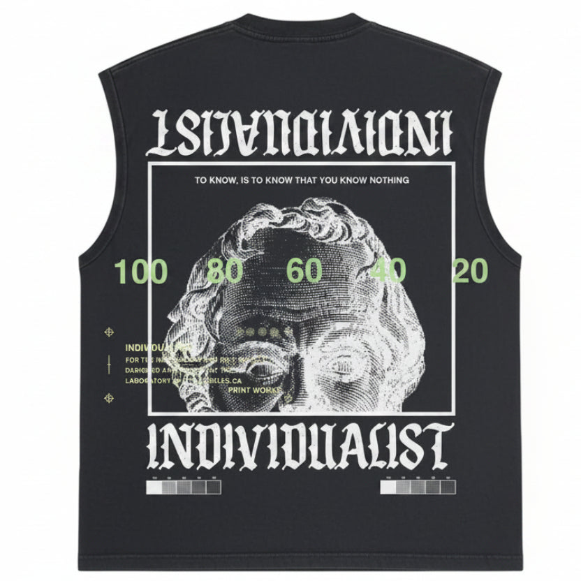 Individualist “Socrates” Vintage Black Muscle Tee