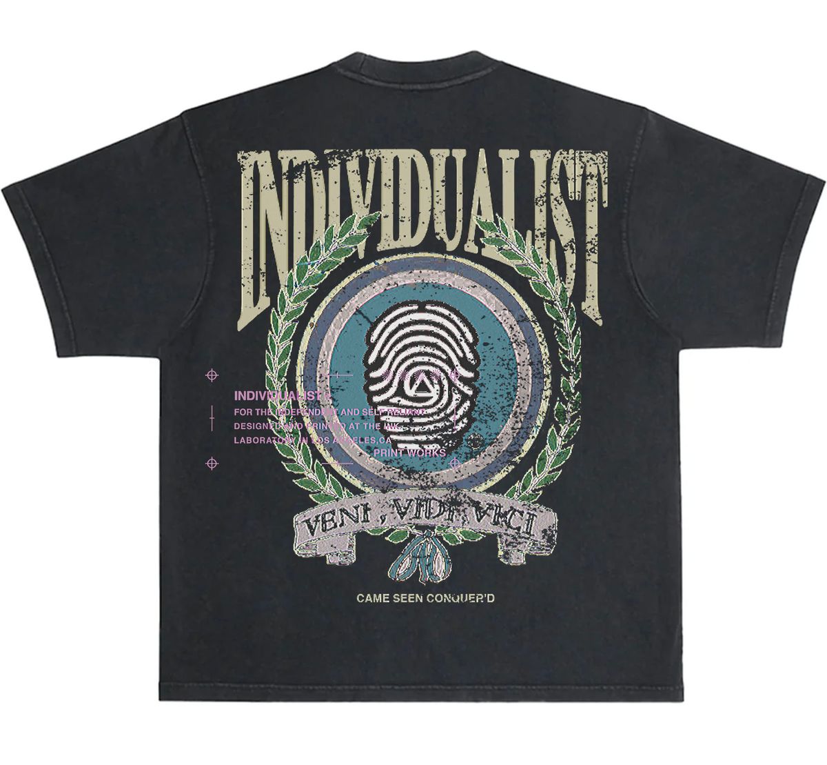 Individualist “Veni Vidi Vici” Vintage Black Tee