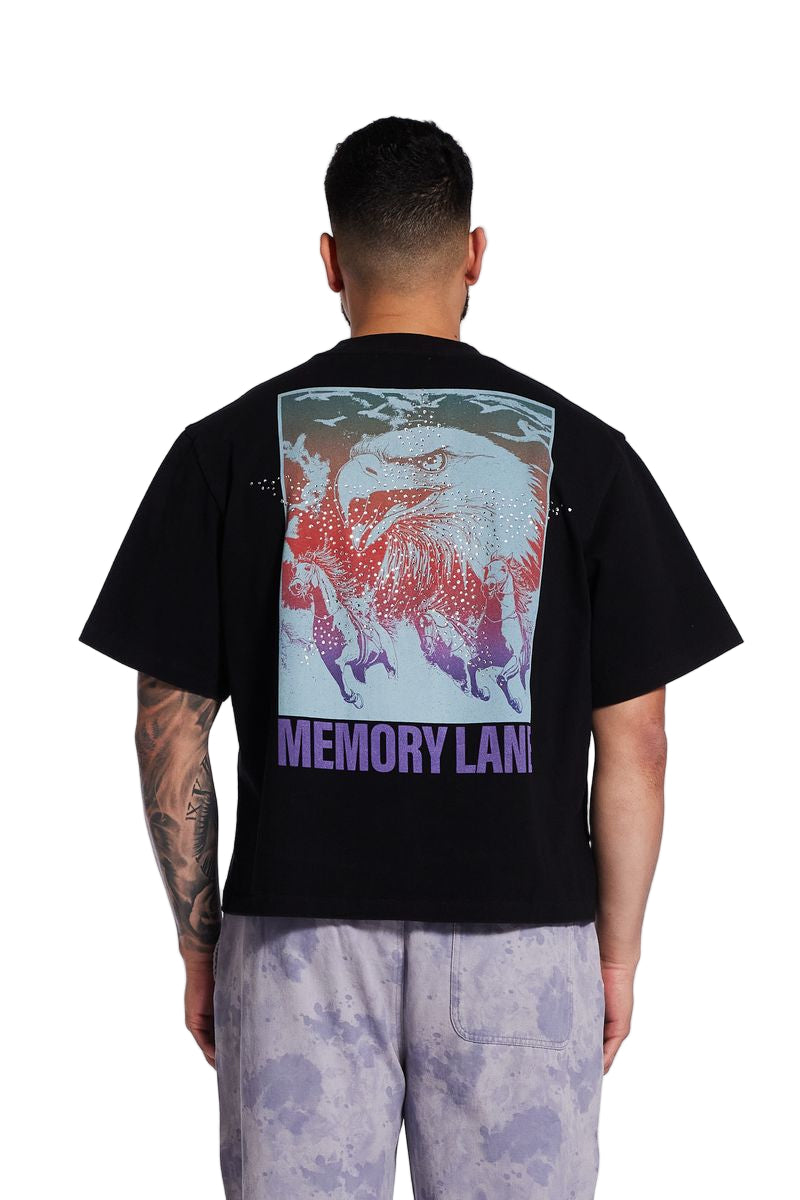 Memory Lane "Maison" Black Cropped Tee