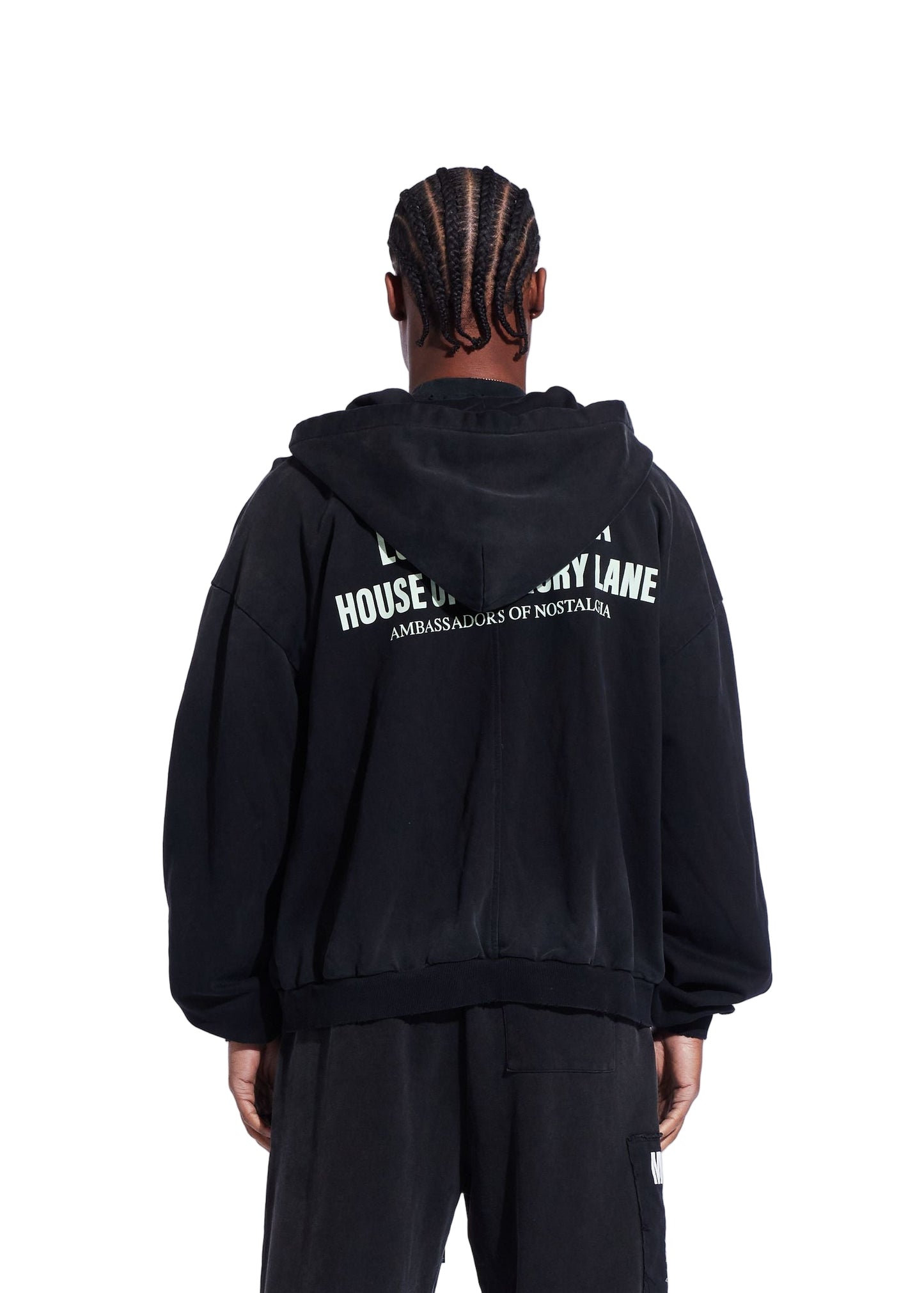 Memory Lane "Flame" Zip Up Black Hoodie