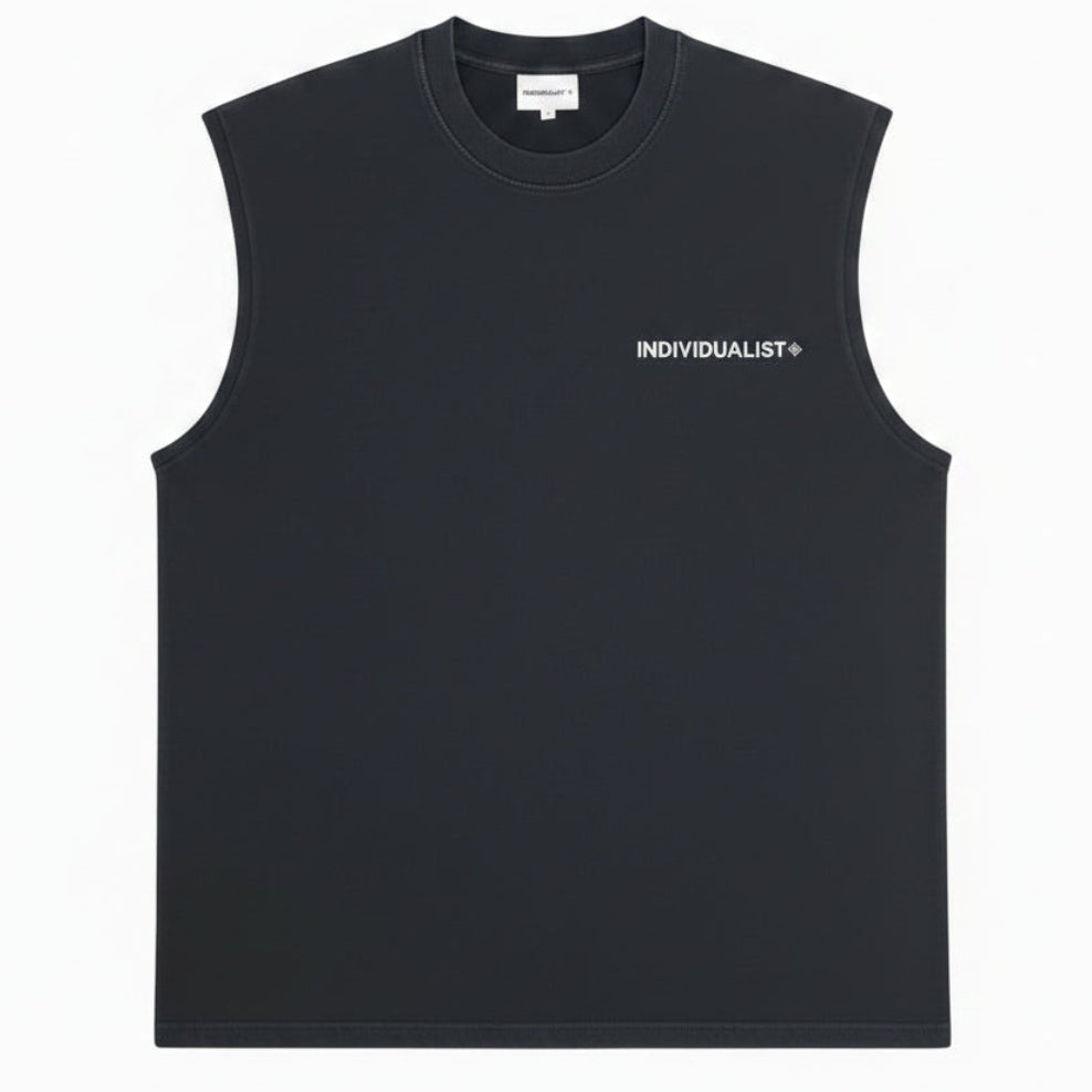Individualist “Painted Logo” Vintage Black Muscle Tee