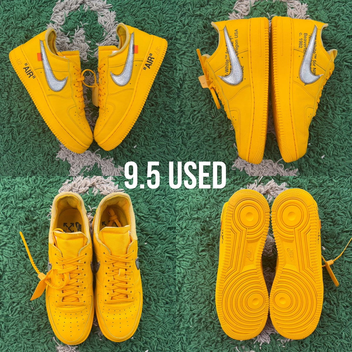 Nike Air Force 1 Low x Off White "ICA University Gold" USED