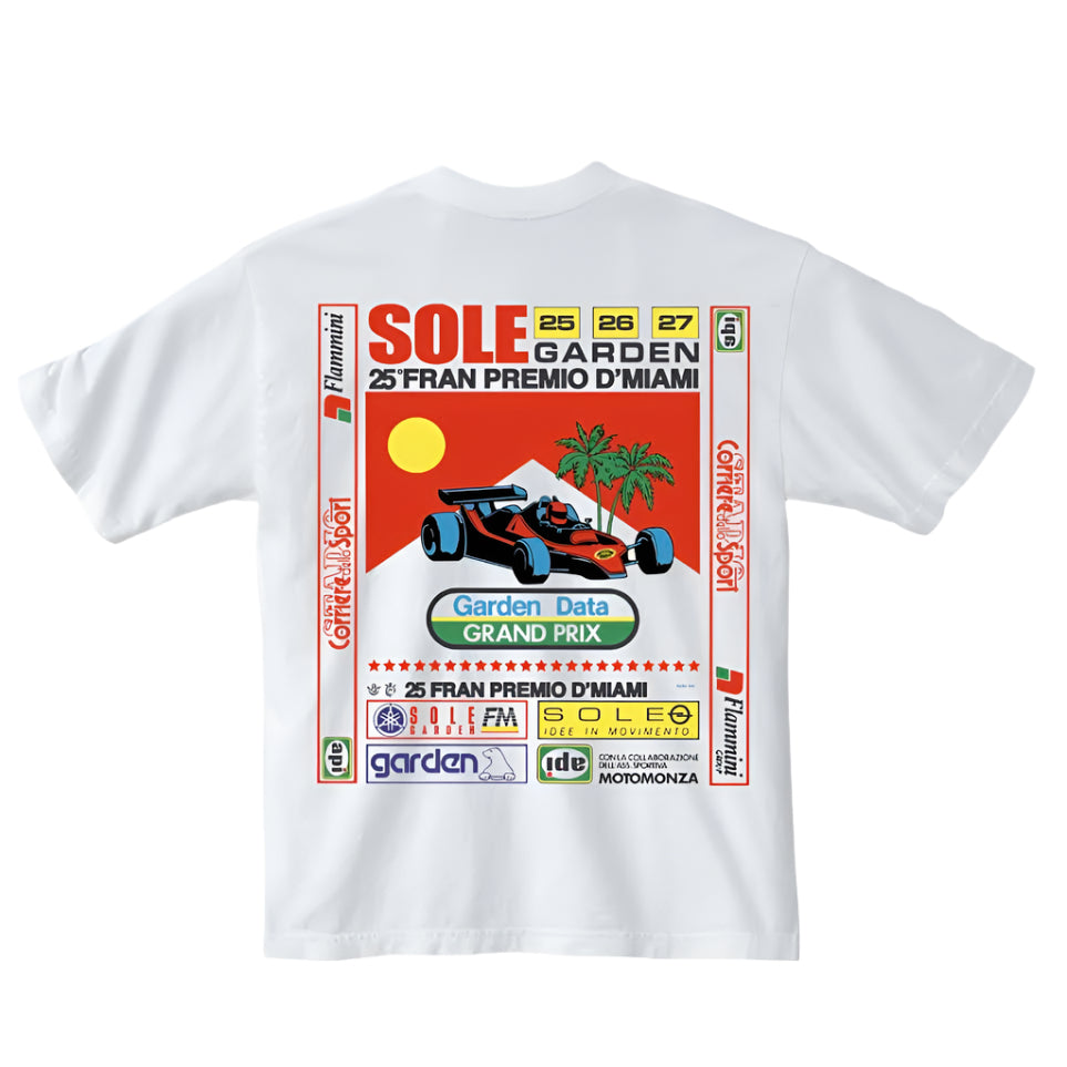 Sole Garden "Racing" White T-Shirt