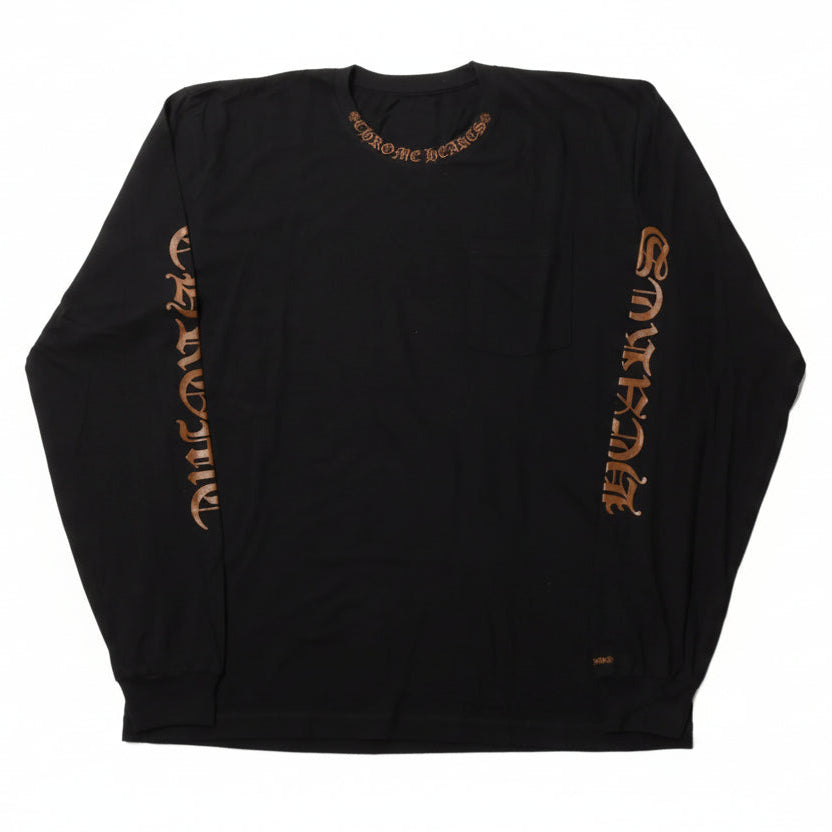Chrome Hearts "Neck Brown Logo" Black Long Sleeve
