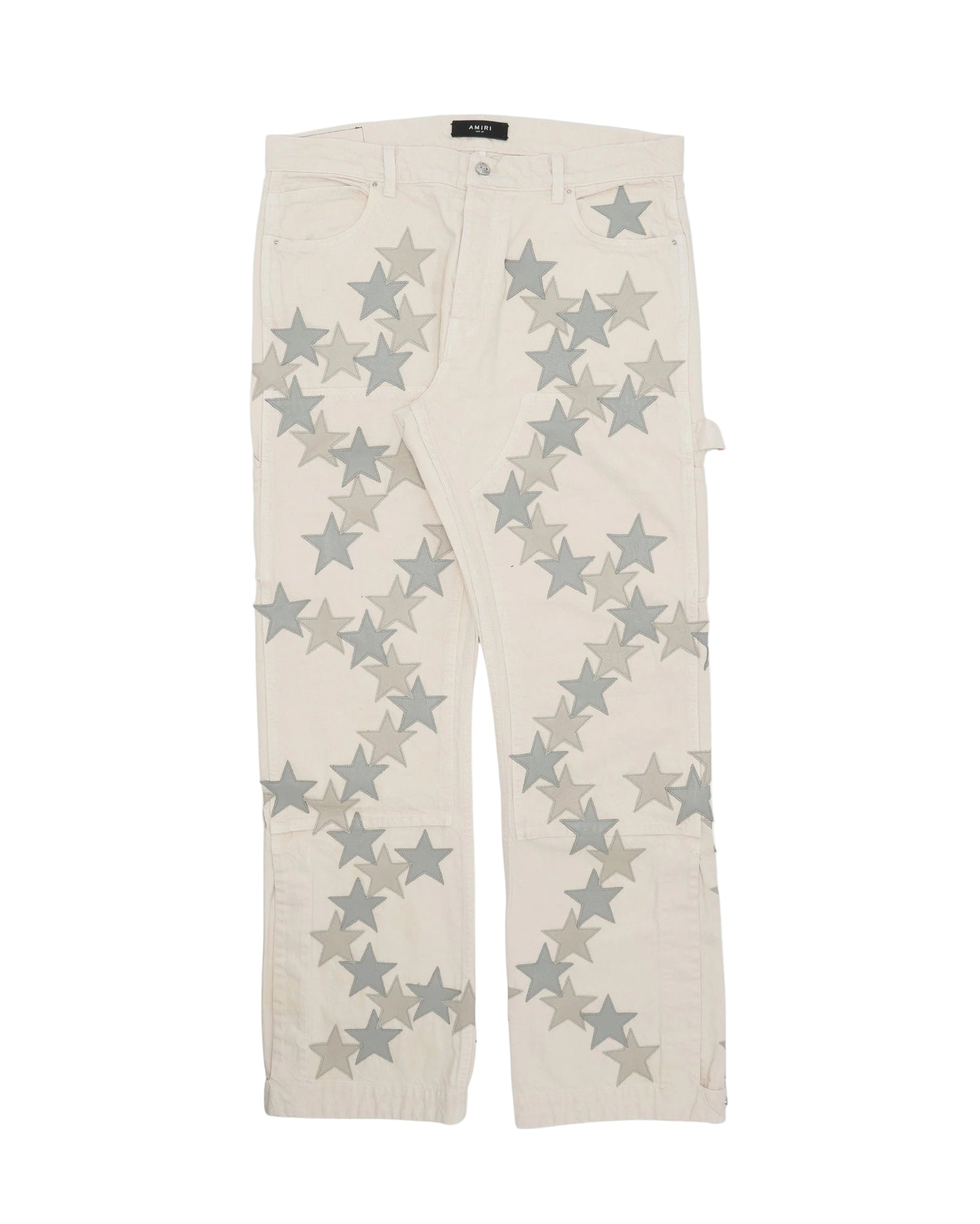Amiri Chemist Leather Star Patch Double Knee Carpenter Pants