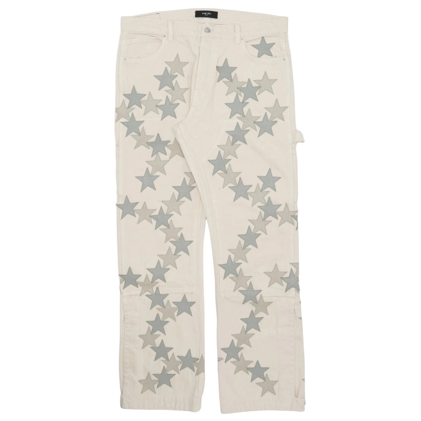 Amiri Chemist Leather Star Patch Double Knee Carpenter Pants