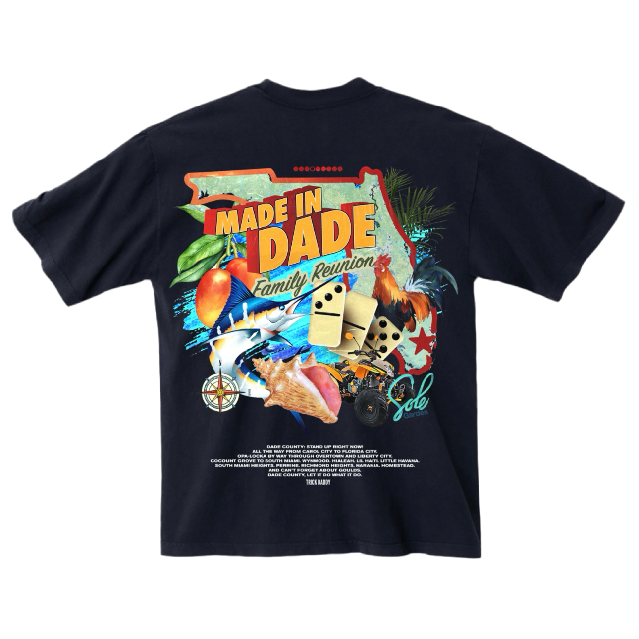 Sole Garden x The 3o5 “Made in Dade Family Reunion” Navy Tee