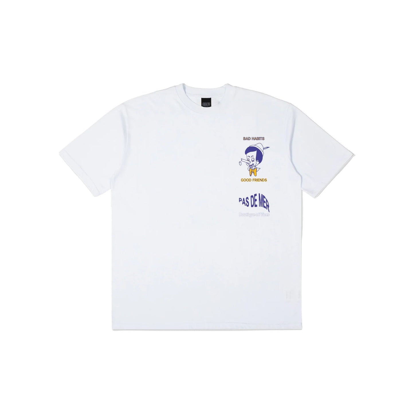 Pas de Mer "Bad Habits" White Tee
