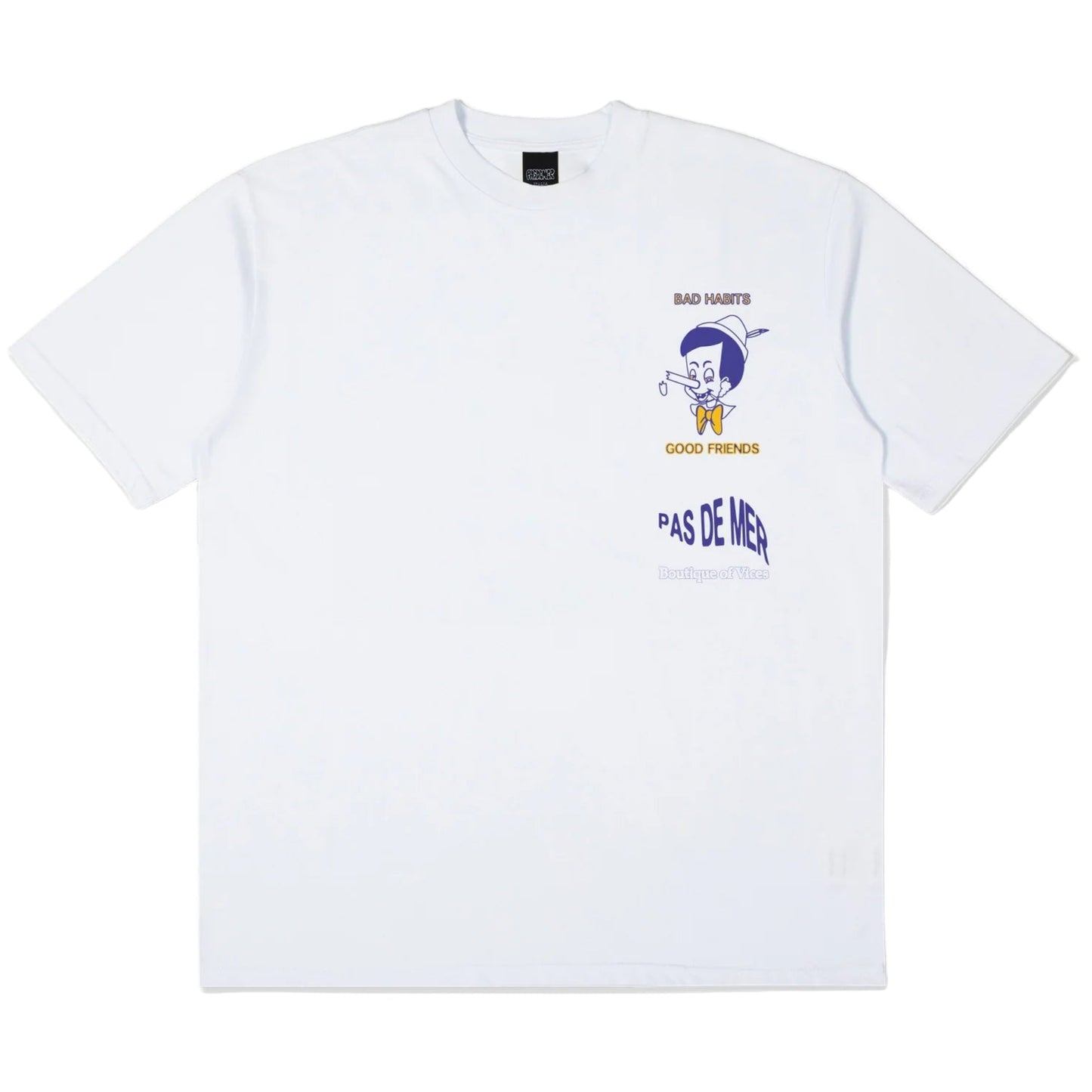 Pas de Mer "Bad Habits" White Tee