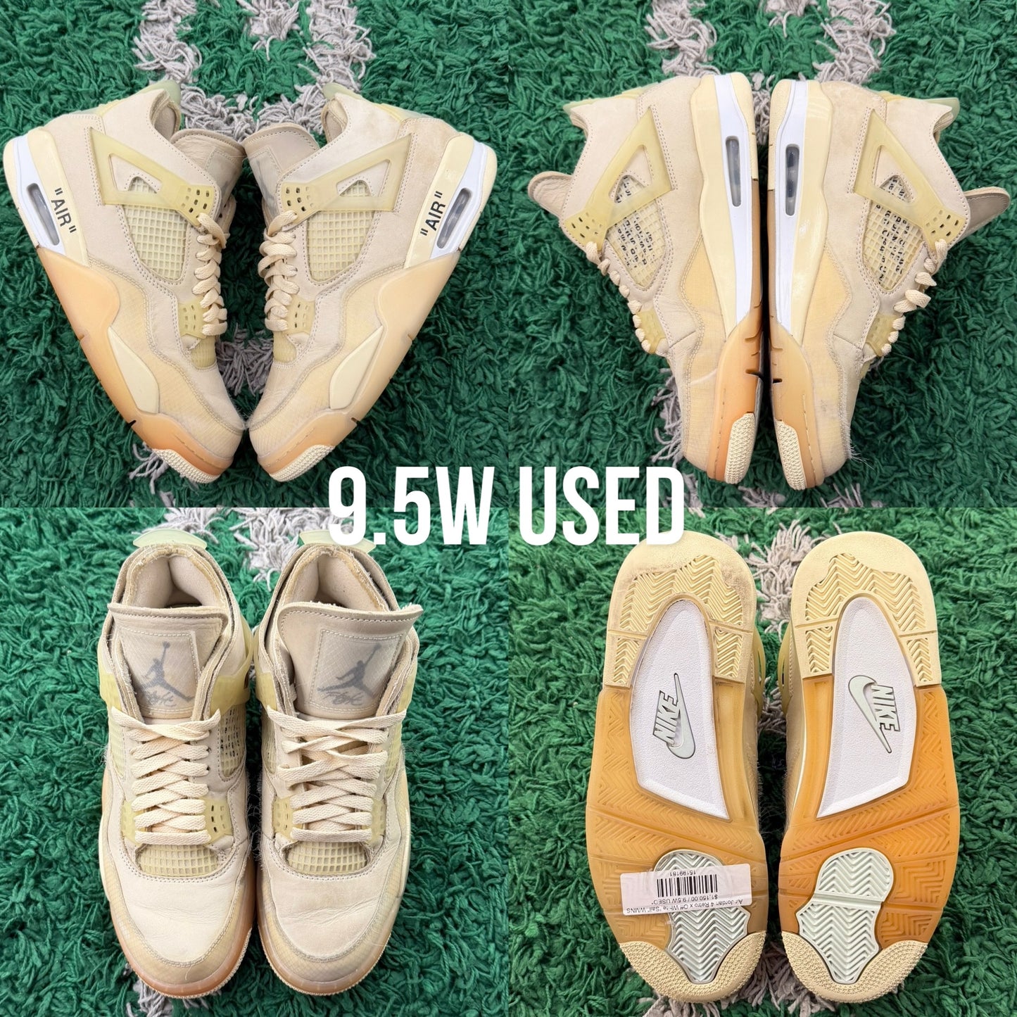 Air Jordan 4 Retro x Off White “Sail” WMNS USED
