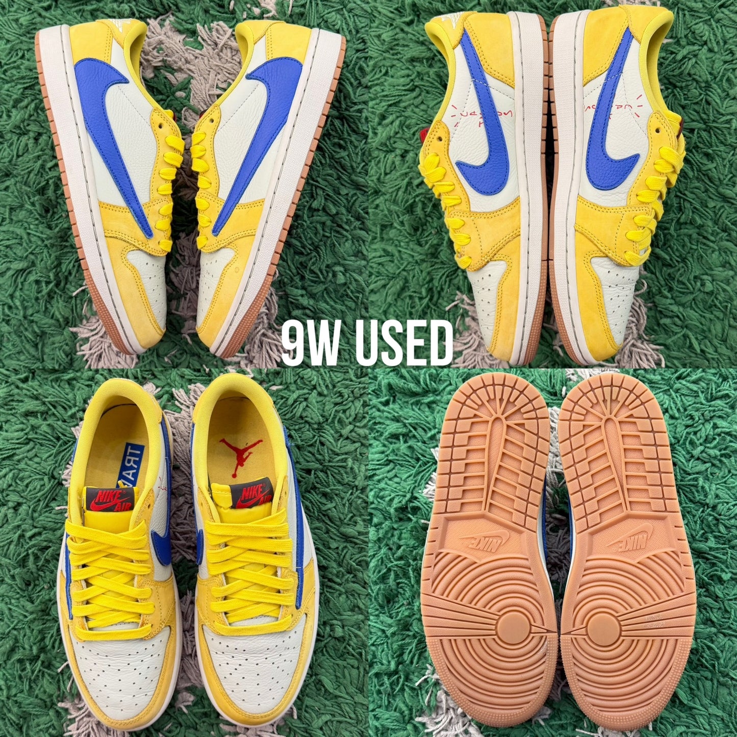 Air Jordan 1 Low OG x Travis Scott "Canary Yellow" WMNS USED