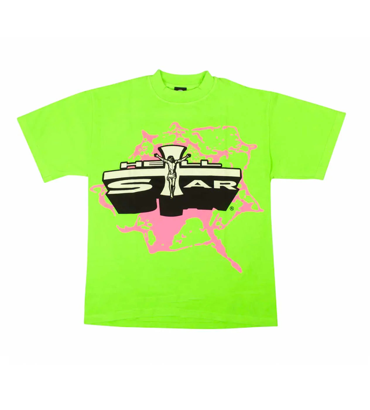 Hellstar "Jesus Emblem Lime Green" Tee