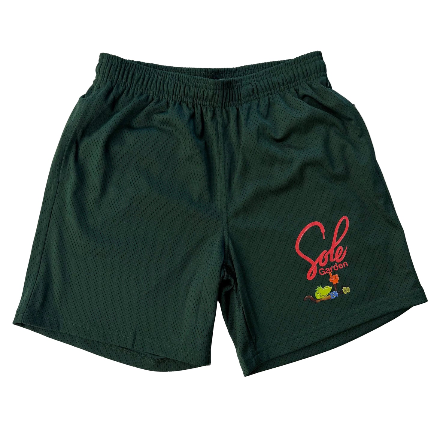 Sole Garden x Tab Toonz "Logo" Green Mesh Shorts