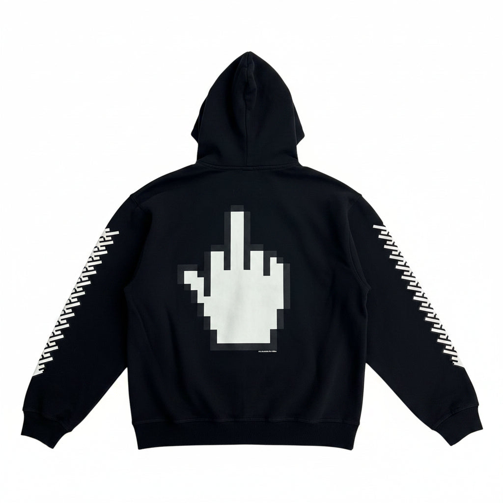 GHE 'Error' Faded Black Zip Up Hoodie