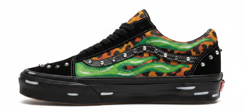 Fujimoto OTW Old Skool 36 'Flame' Mismatched Gree/Orange/Blue Pearlized
