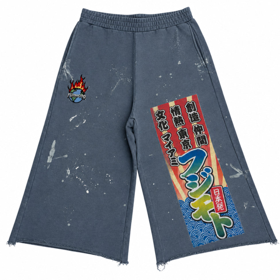 Fujimoto ‘Fujimoto 305 Culture Style’ 3/4 Light Blue Sweatshorts