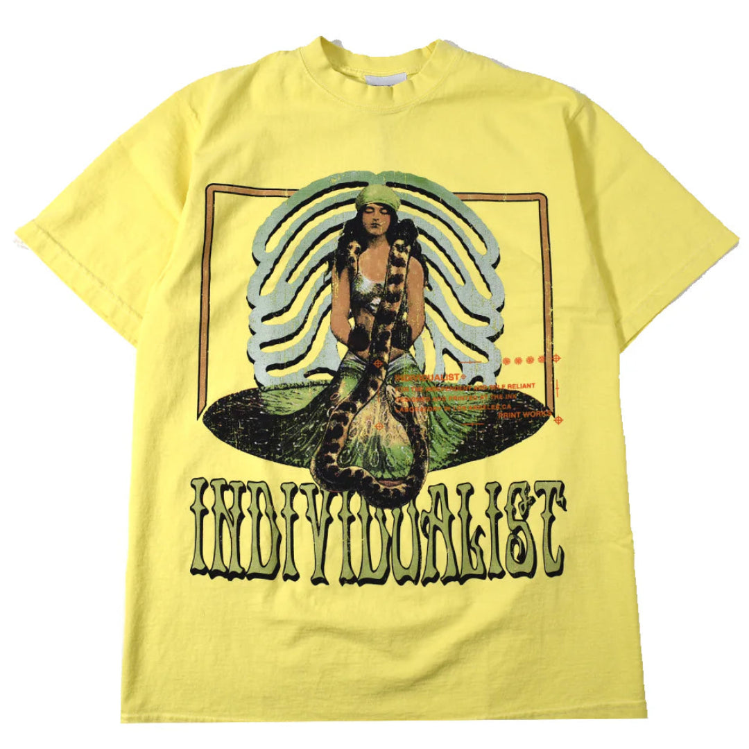 Individualist “Snake Charmer” Pale Yellow Tee