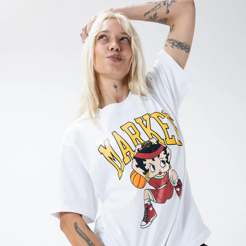Market Studios x Betty Boop "Dunking" White T-Shirt