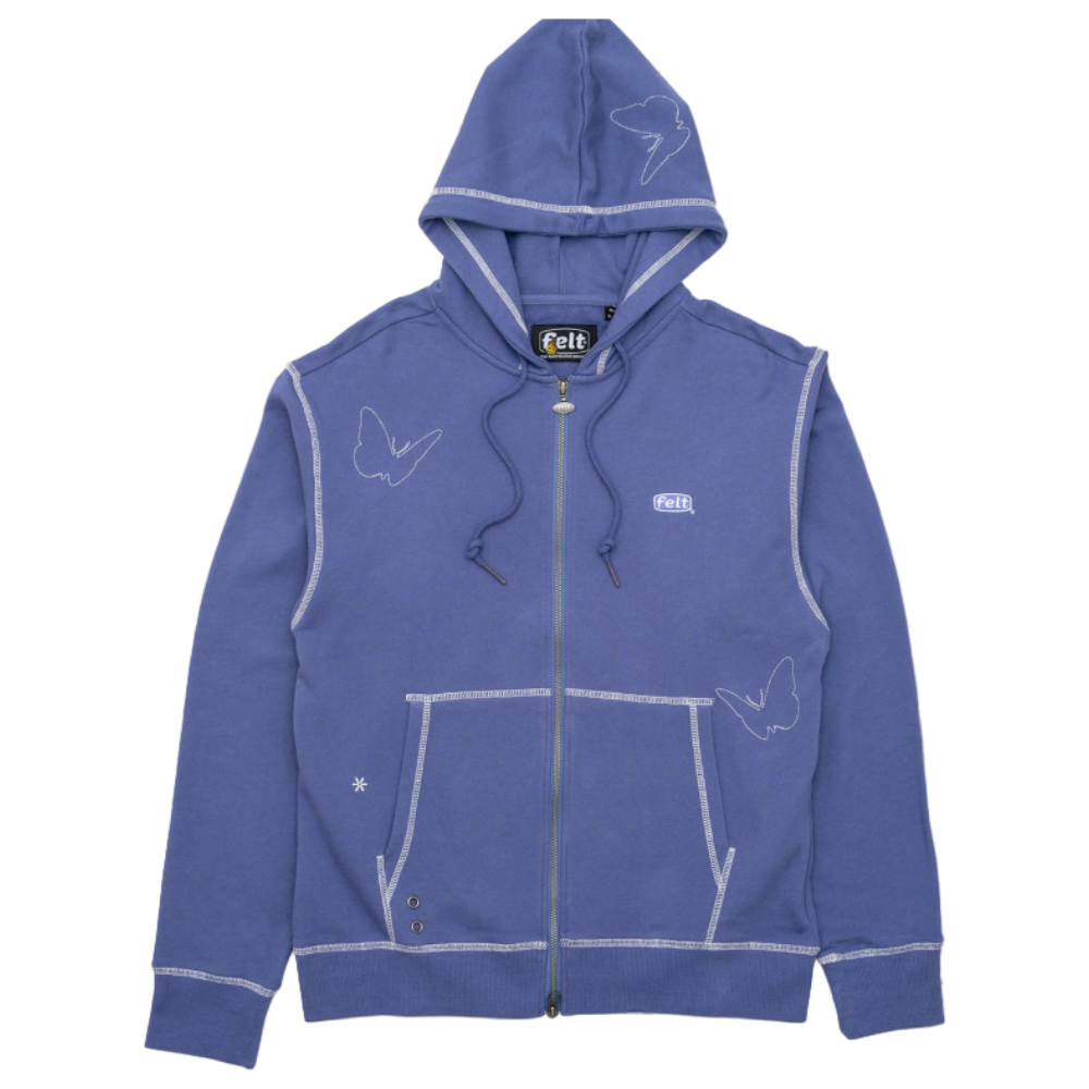 FELT "Contrast Stitched" Mild Purple Zipper Hoodie