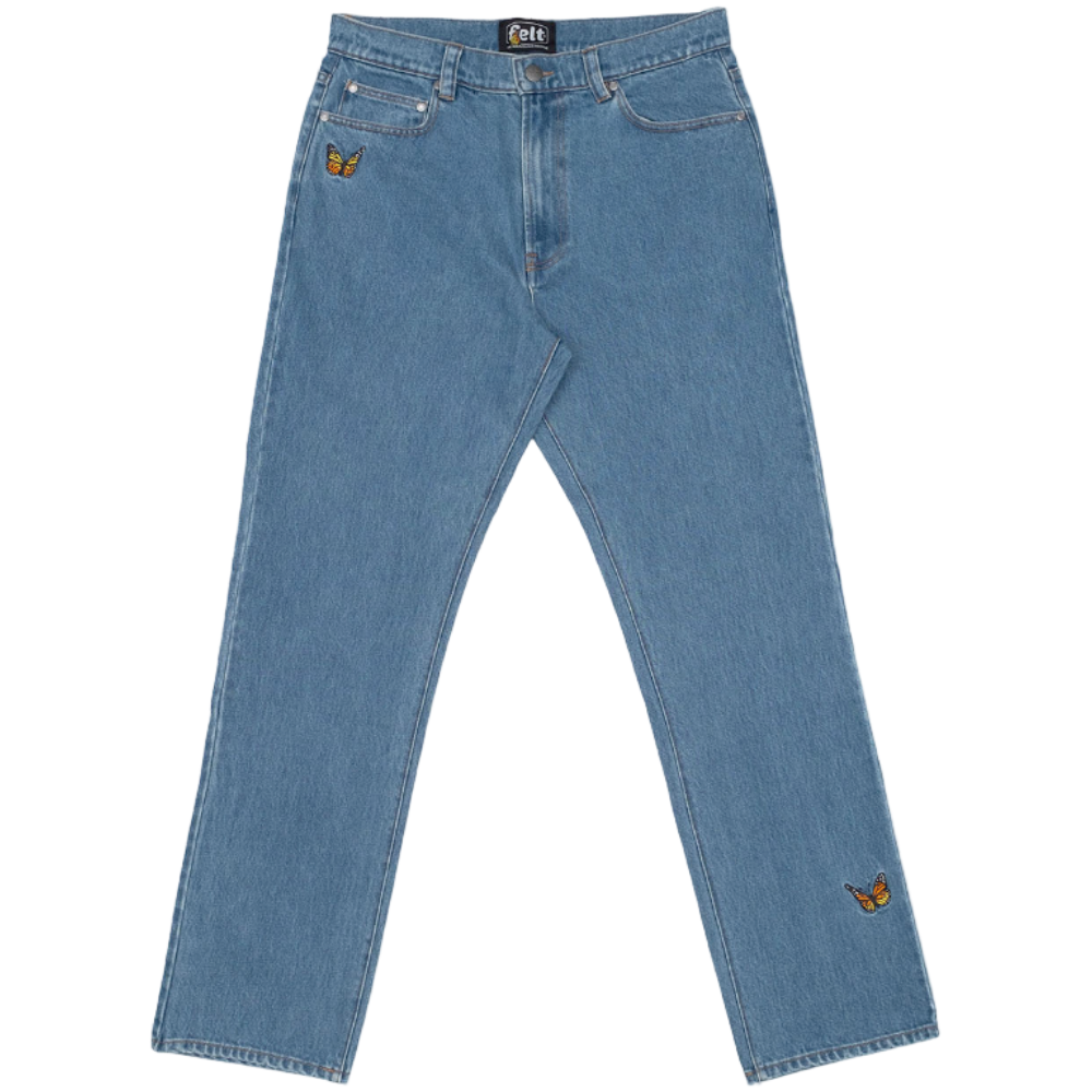 FELT "Butterfly Garden" Light Washed Denim Jeans
