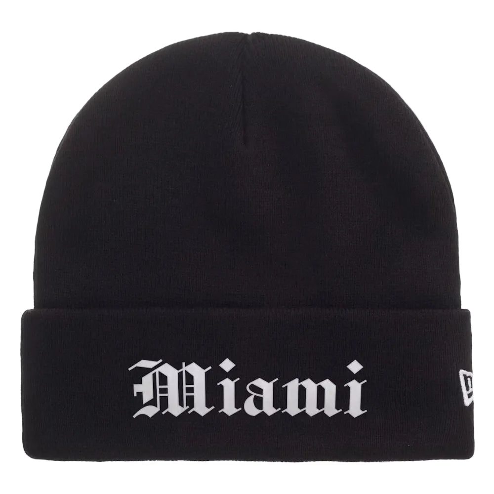 Supreme x New Era 'Miami Shop' Black Beanie