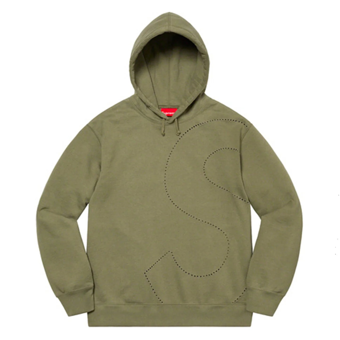 Supreme 'Laser Cut S Logo' Light Olive Hooded Sweatshirt Pre-Owned
