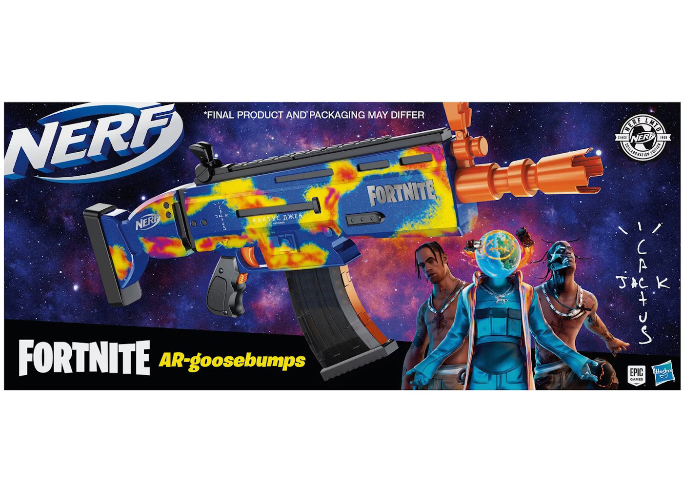 NERF Travis Scott Cactus Jack Fortnite AR-Goosebumps Nerf Elite Dart Blaster