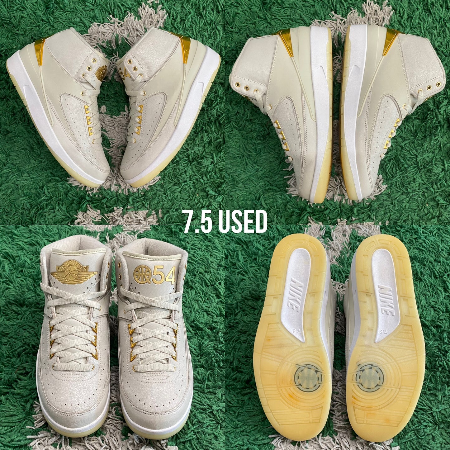 Air Jordan 2 x Quai 54 "Light Bone" USED
