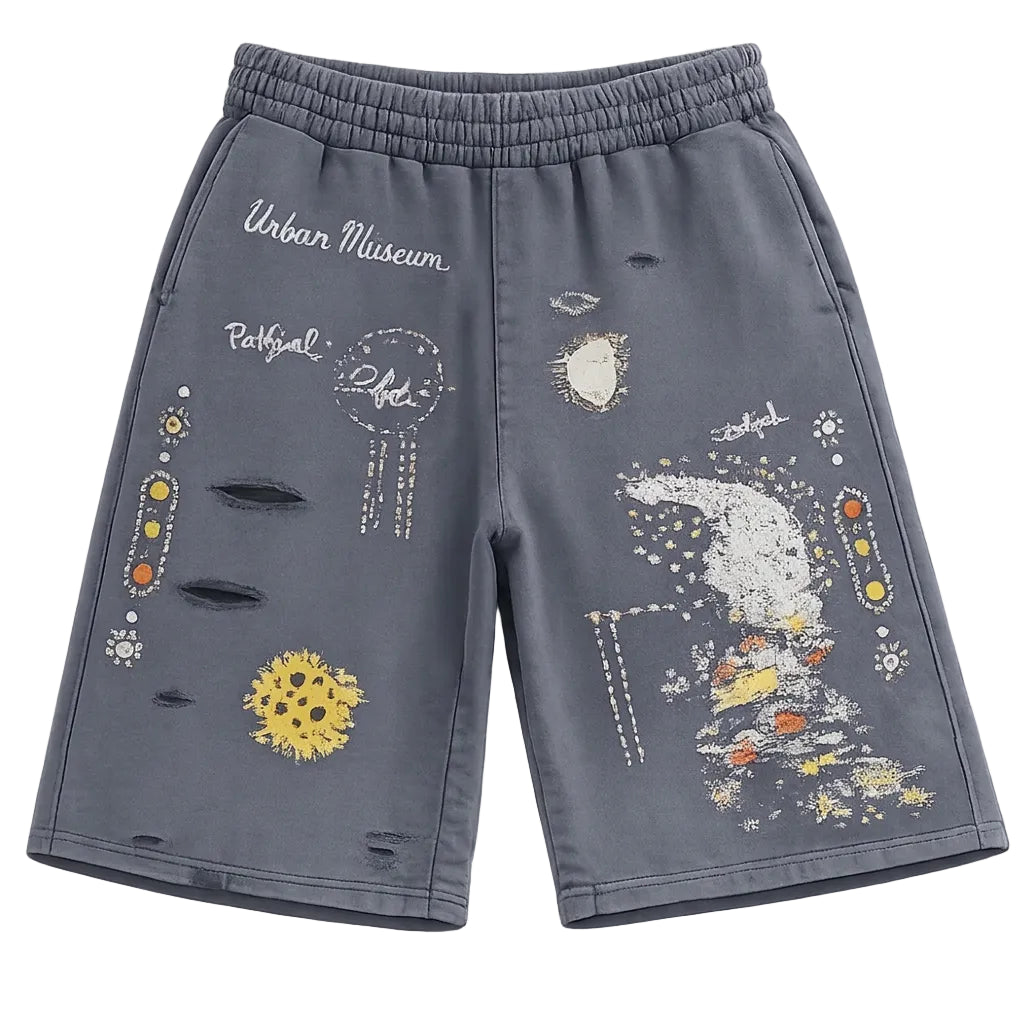 Urban Museum 'Urban Artifact' Distressed Blue Shorts