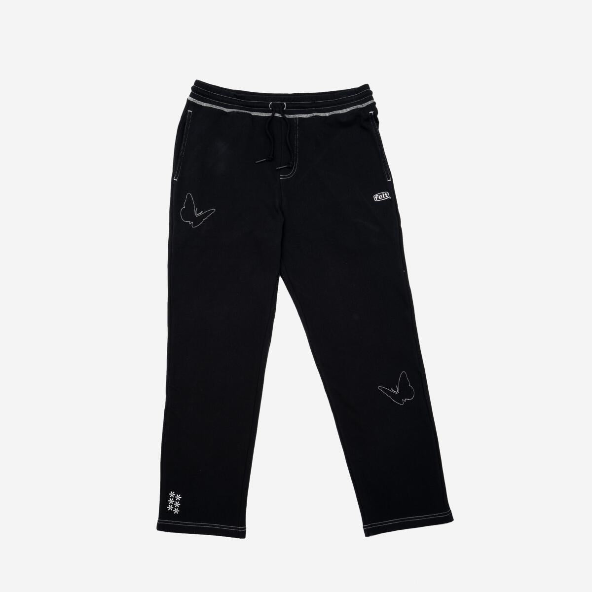 FELT "Contrast Stitched" Black Sweatpants