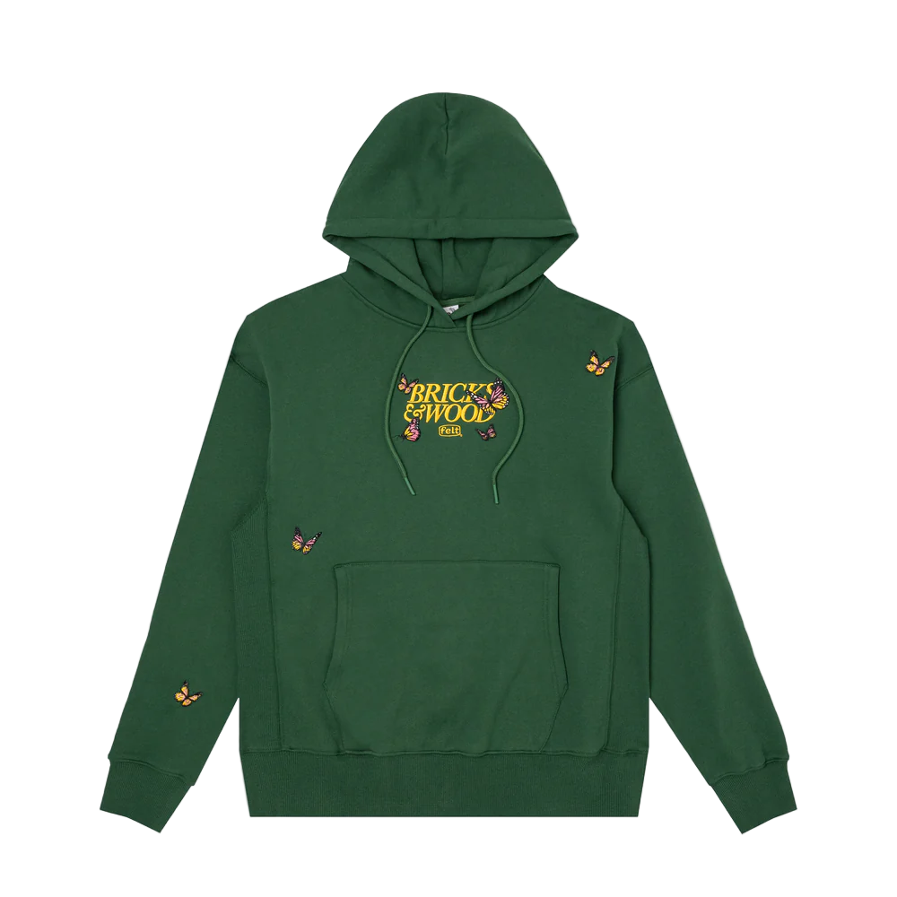 FELT x Bricks & Wood "Butterfly Garden" Green Hoodie