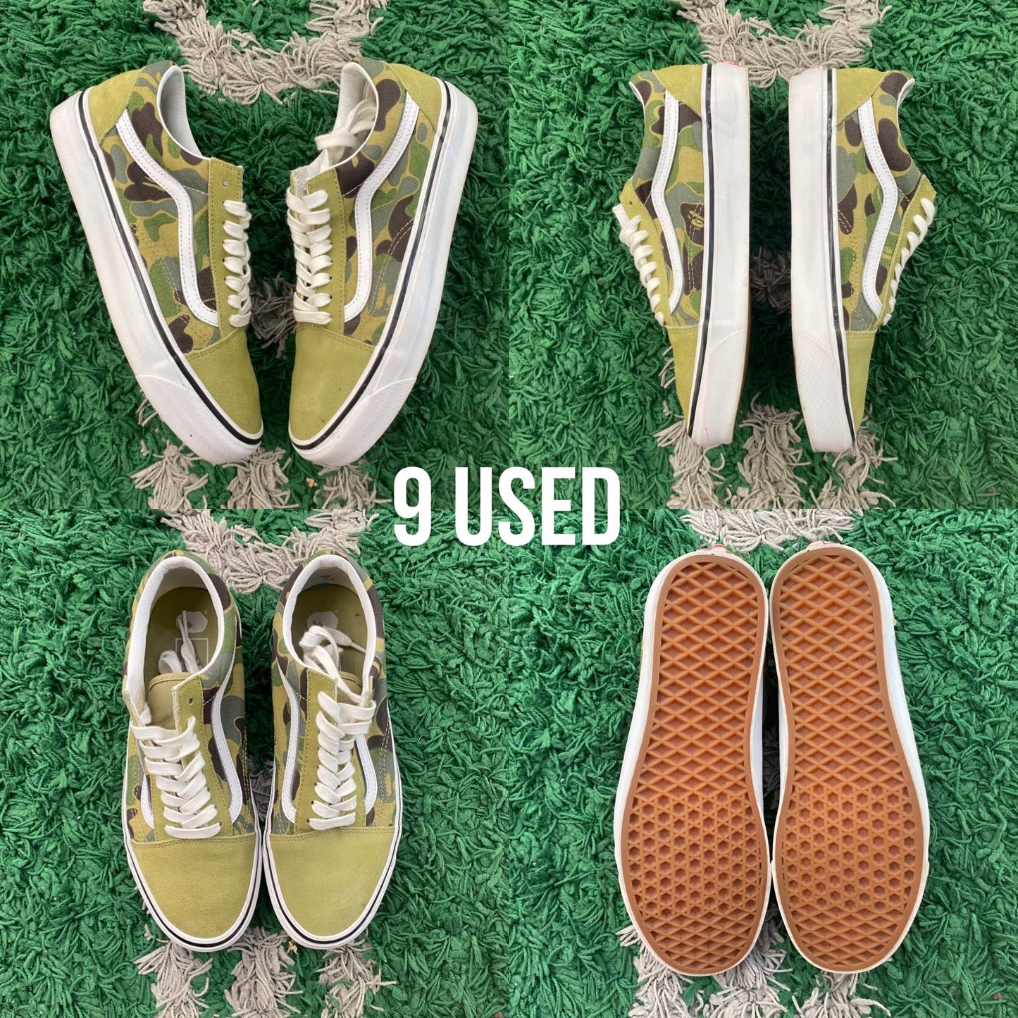 Vans Old Skool "36 DX Bape Green ABC" Camo USED