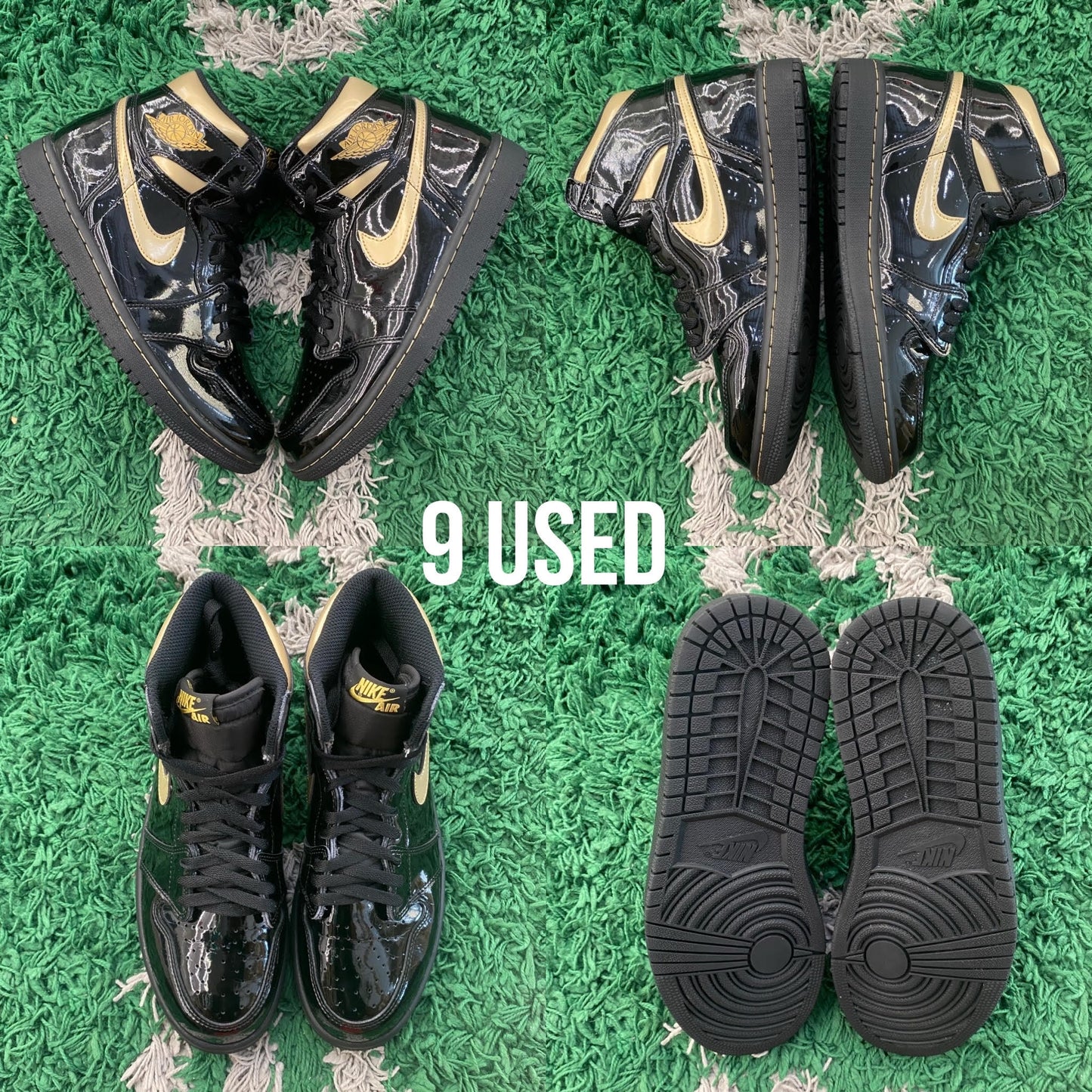 Air Jordan 1 High "Black Metallic Gold" USED