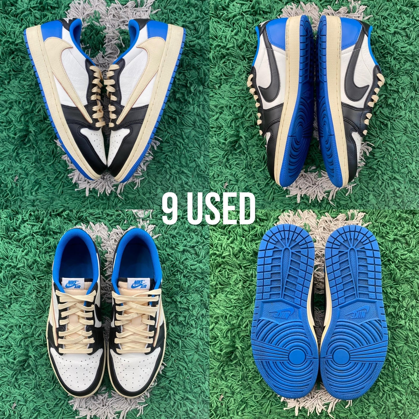 Air Jordan 1 Low OG x Travis Scott x Fragment “Military Blue” USED