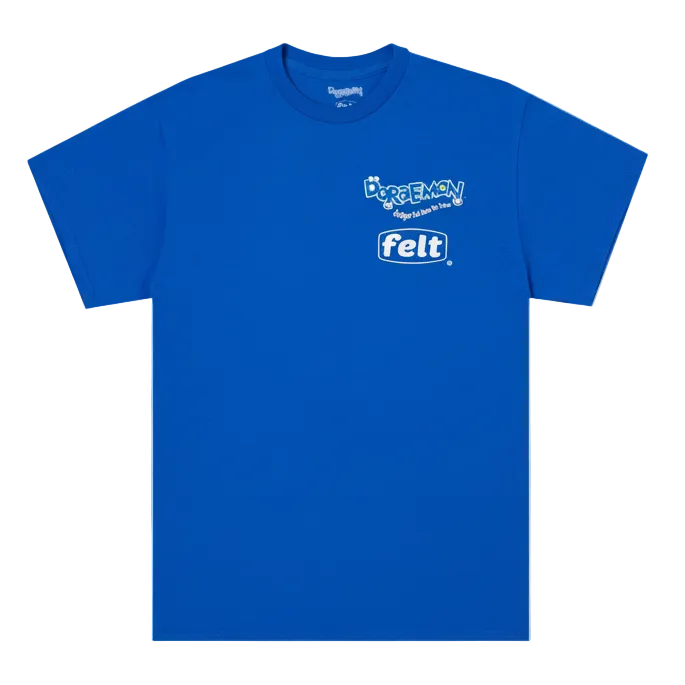 Felt x Doraemon "Work Logo" Blue Tee