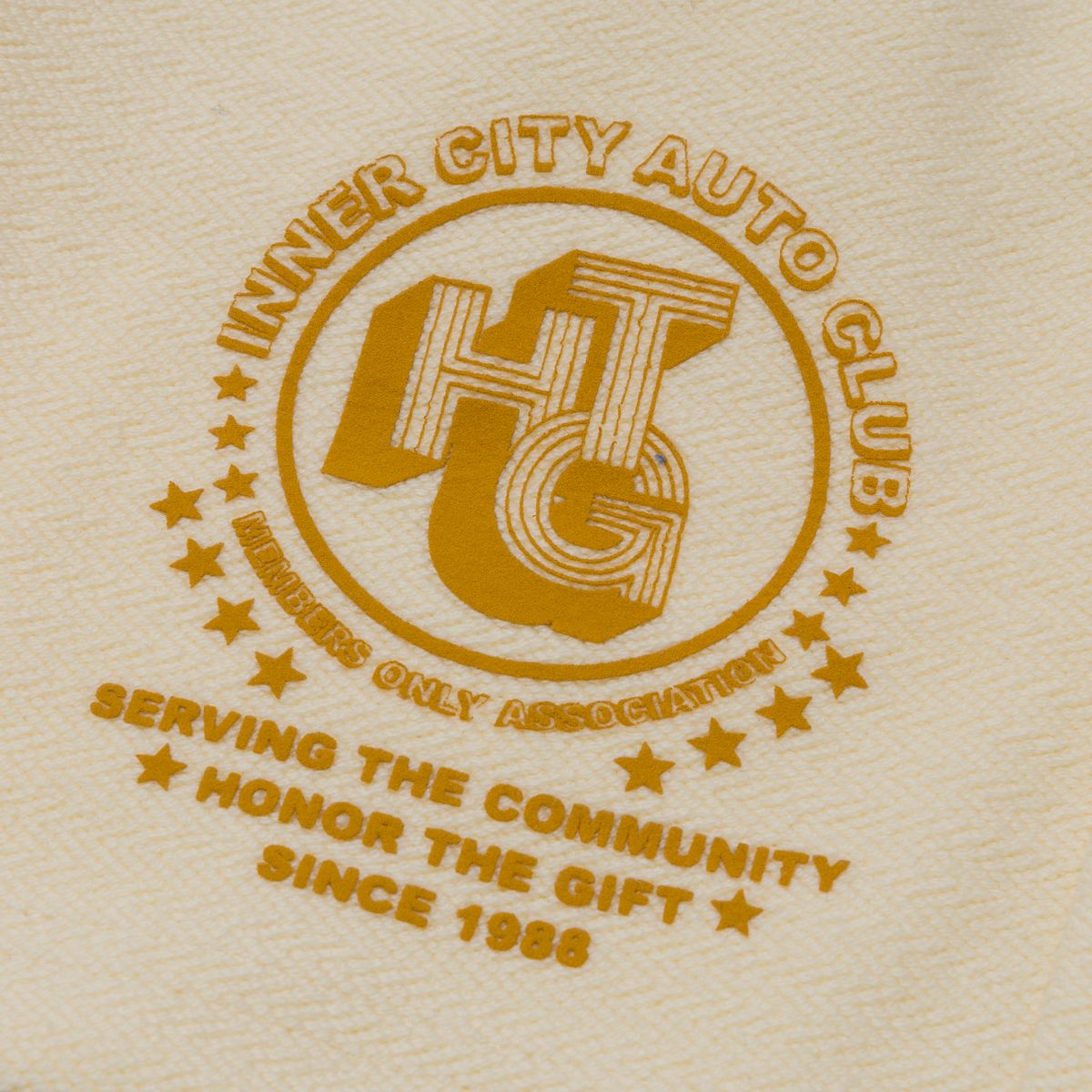 Honor The Gift "Race" Cream White Herringbone Sweat Shorts