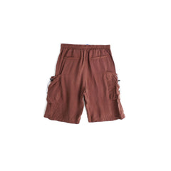 JUNGLES JUNGLES "Cupro" Brown Oversized Pocket Shorts
