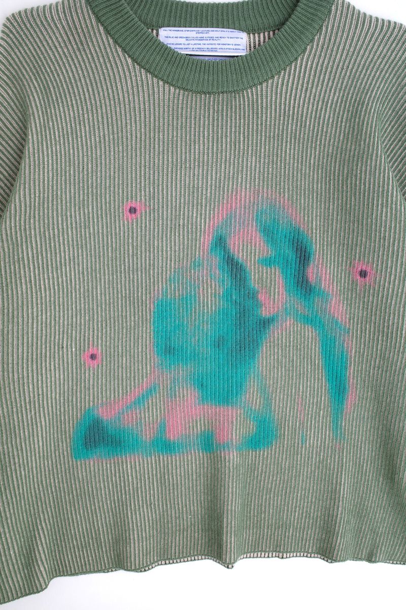 JUNGLE JUNGLES "Embrace" Green/Birch Two Tone Rib Knit