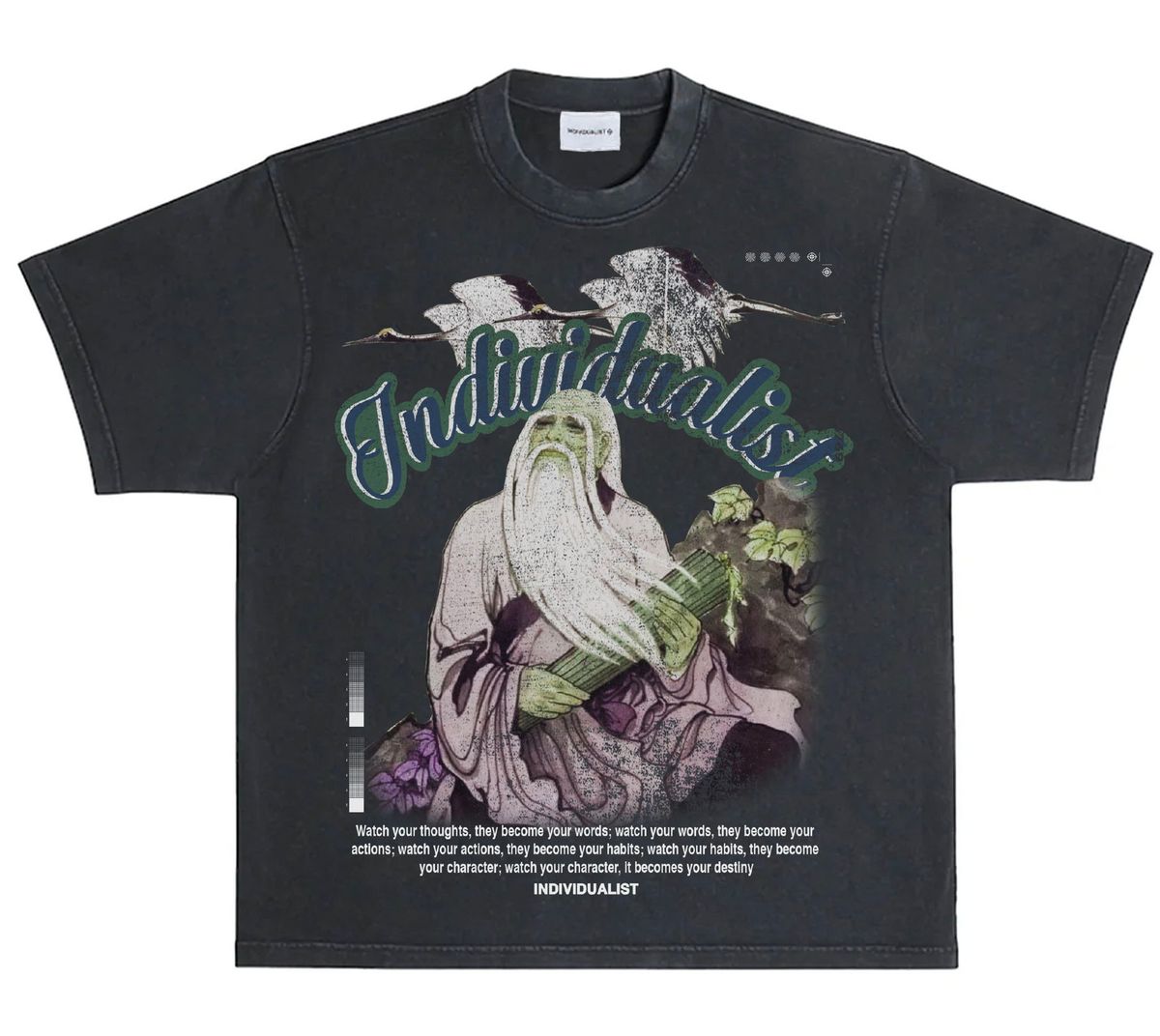 Individualist “Destiny Lao TZU” Vintage Black Tee