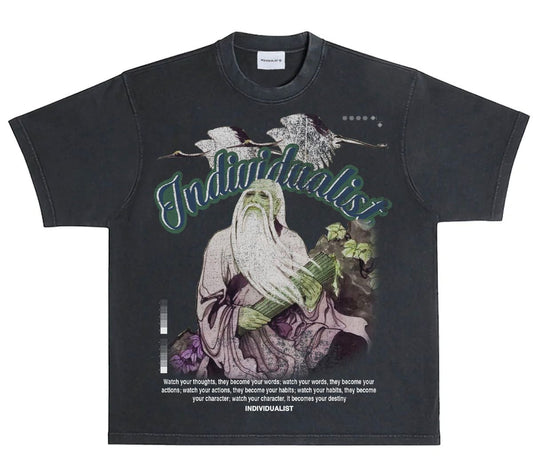 Individualist “Destiny Lao TZU” Vintage Black Tee