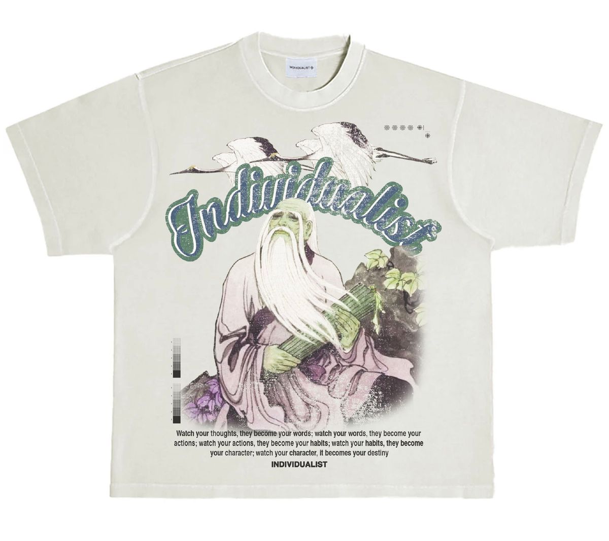 Individualist “Destiny Lao TZU” Antique White Tee