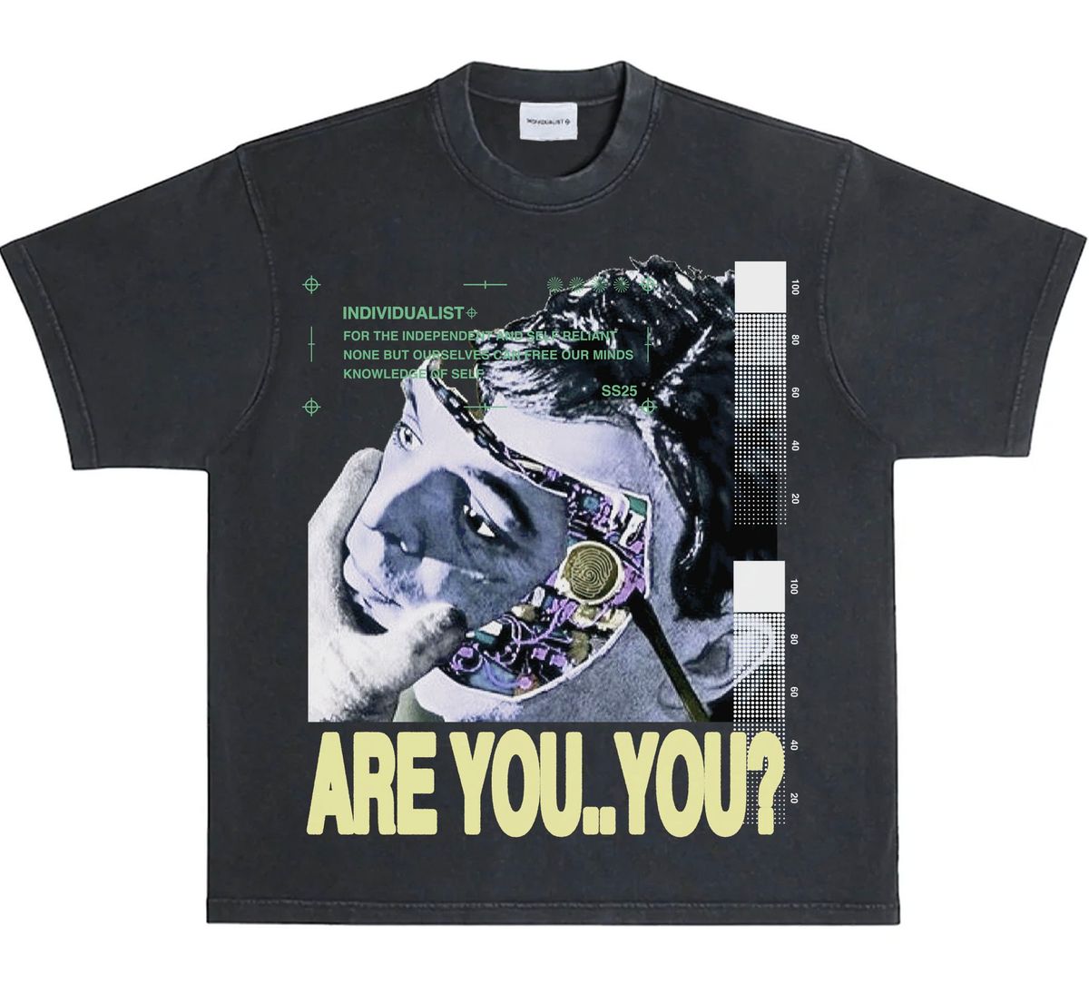 Individualist “Are you you” Vintage Black Tee