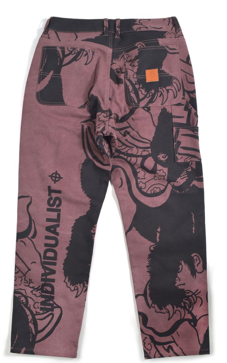 Individualist “Kintaro Print” Merlot Carpenter Pant