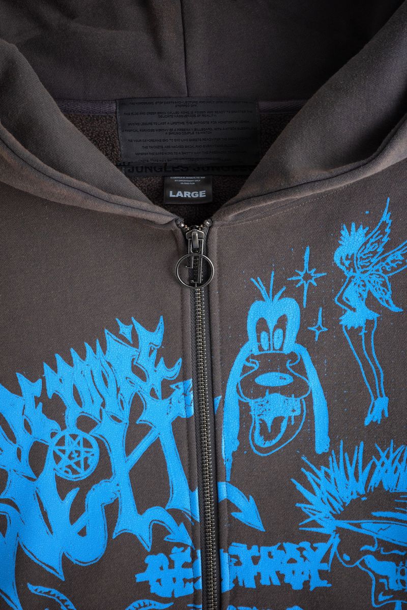 JUNGLES JUNGLES "Hope You're Well" Grey Zip Up Hoodie
