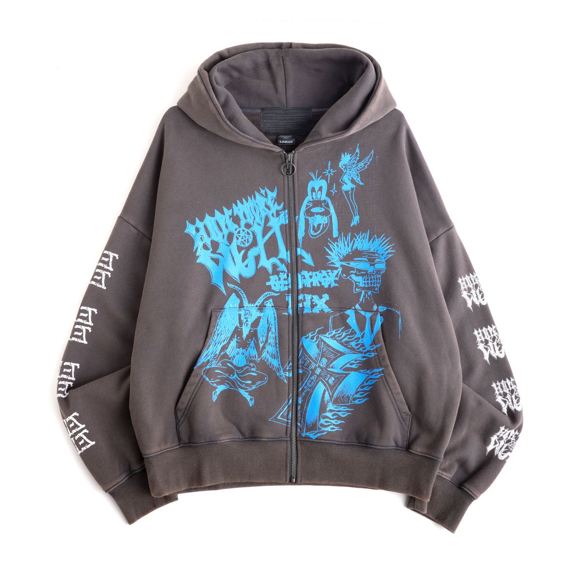 JUNGLES JUNGLES "Hope You're Well" Grey Zip Up Hoodie