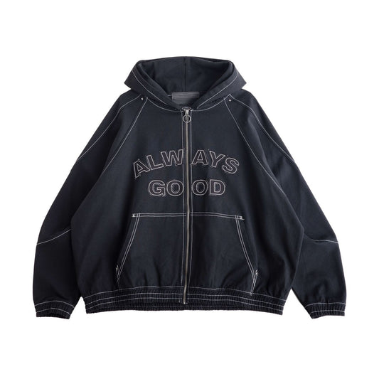 JUNGLES JUNGLES "Always Good" Black Hooded Jacket