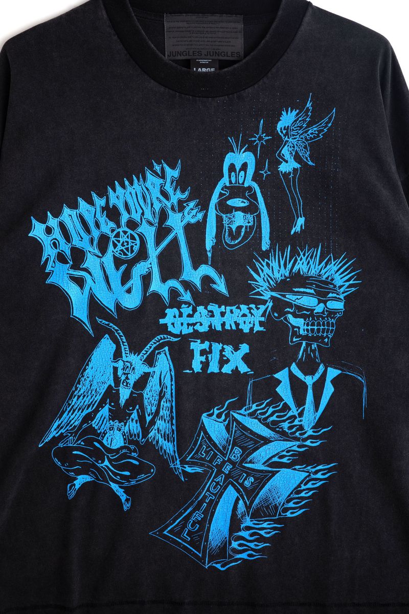 JUNGLES JUNGLES "Hope You're Well Too" Vintage Black Longsleeve Tee