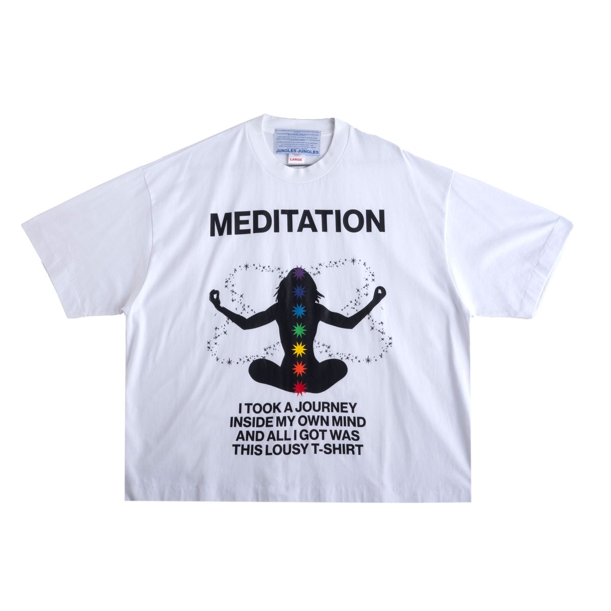 JUNGLES JUNGLES "Meditation" Mountain White Tee