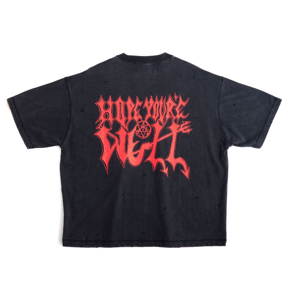 JUNGLES JUNGLES "Wellness" Vintage Black Distressed Tee