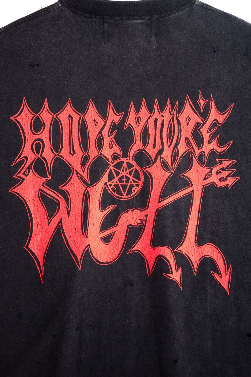 JUNGLES JUNGLES "Wellness" Vintage Black Distressed Tee